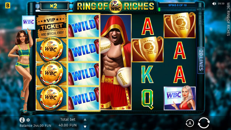 WBC Ring Of Riches slot machine gameplay